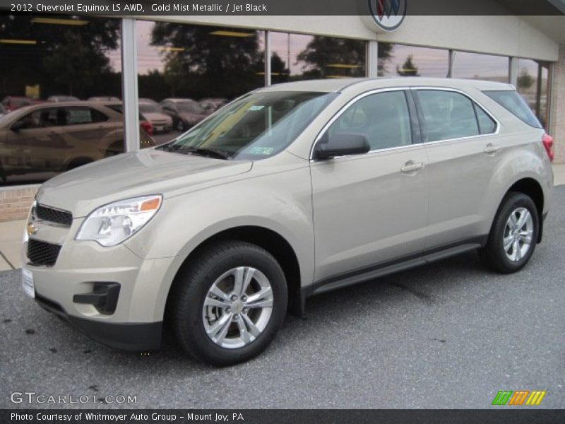 Gold Mist Metallic / Jet Black 2012 Chevrolet Equinox LS AWD