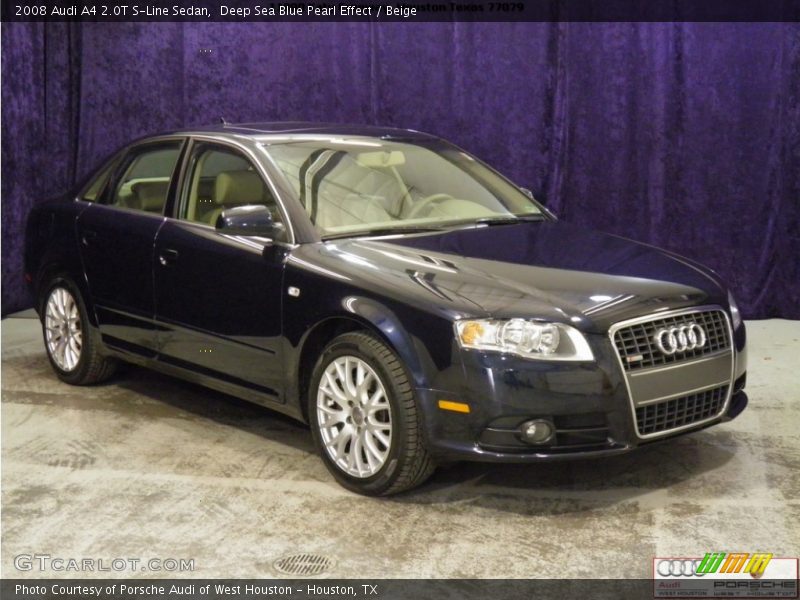 Deep Sea Blue Pearl Effect / Beige 2008 Audi A4 2.0T S-Line Sedan