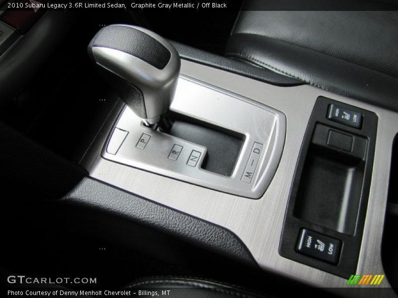  2010 Legacy 3.6R Limited Sedan 5 Speed Sportshift Automatic Shifter