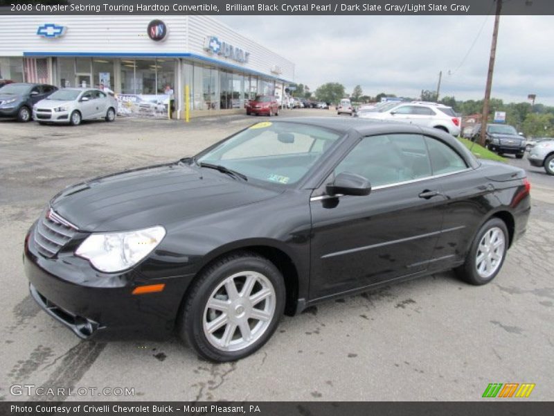 Brilliant Black Crystal Pearl / Dark Slate Gray/Light Slate Gray 2008 Chrysler Sebring Touring Hardtop Convertible