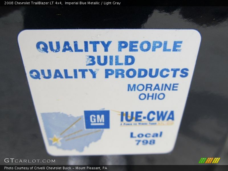 Imperial Blue Metallic / Light Gray 2008 Chevrolet TrailBlazer LT 4x4