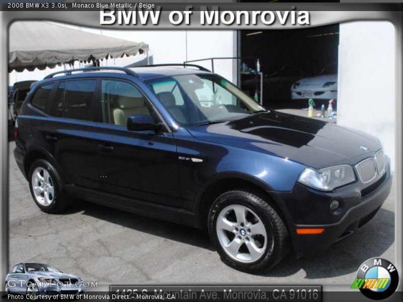 Monaco Blue Metallic / Beige 2008 BMW X3 3.0si