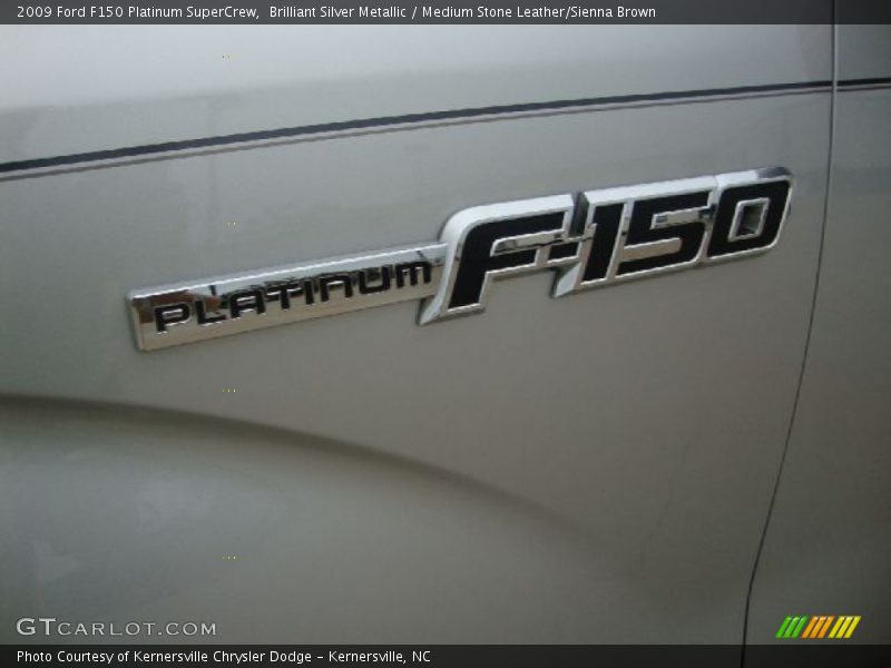 Brilliant Silver Metallic / Medium Stone Leather/Sienna Brown 2009 Ford F150 Platinum SuperCrew