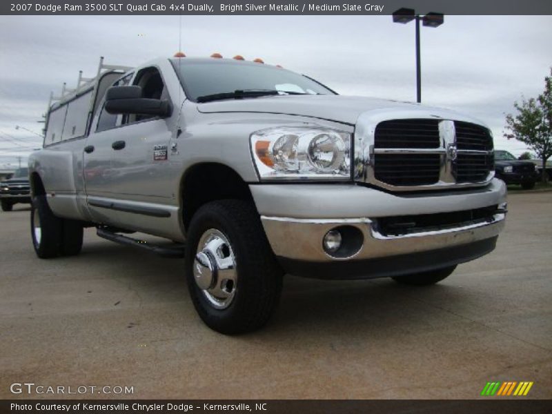 Bright Silver Metallic / Medium Slate Gray 2007 Dodge Ram 3500 SLT Quad Cab 4x4 Dually