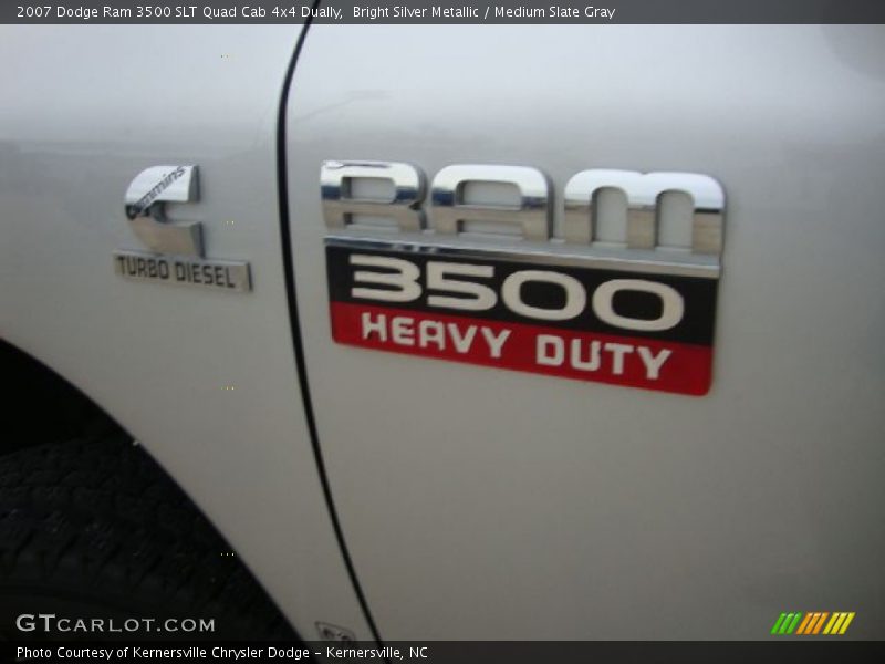 Bright Silver Metallic / Medium Slate Gray 2007 Dodge Ram 3500 SLT Quad Cab 4x4 Dually