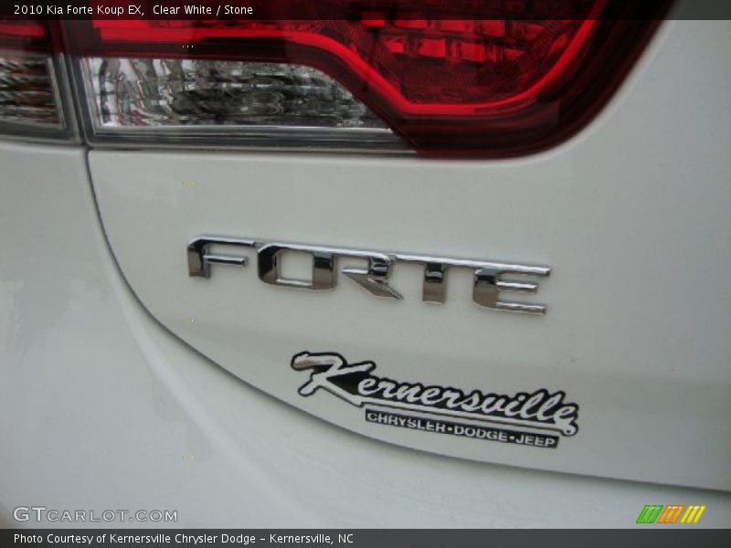 Clear White / Stone 2010 Kia Forte Koup EX