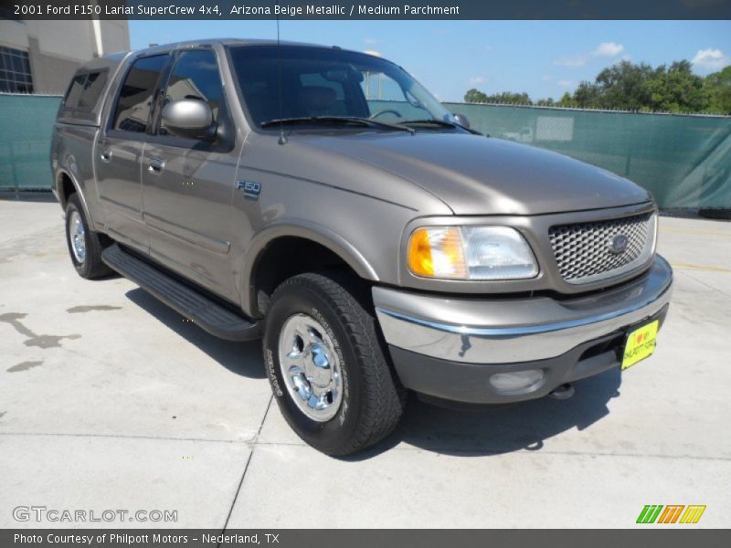 Arizona Beige Metallic / Medium Parchment 2001 Ford F150 Lariat SuperCrew 4x4