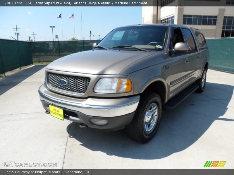 Arizona Beige Metallic / Medium Parchment 2001 Ford F150 Lariat SuperCrew 4x4