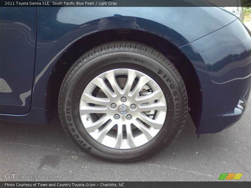 South Pacific Blue Pearl / Light Gray 2011 Toyota Sienna XLE