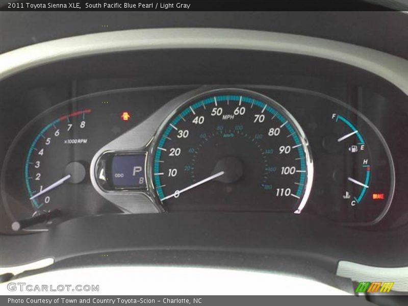 South Pacific Blue Pearl / Light Gray 2011 Toyota Sienna XLE