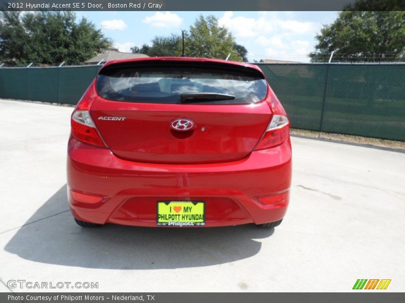 Boston Red / Gray 2012 Hyundai Accent SE 5 Door