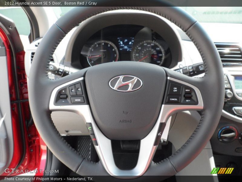 Boston Red / Gray 2012 Hyundai Accent SE 5 Door