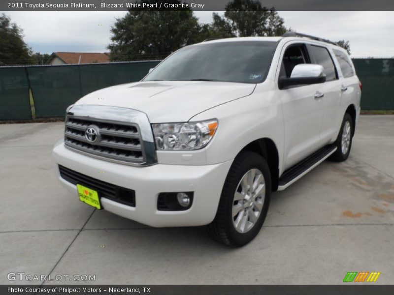 Blizzard White Pearl / Graphite Gray 2011 Toyota Sequoia Platinum