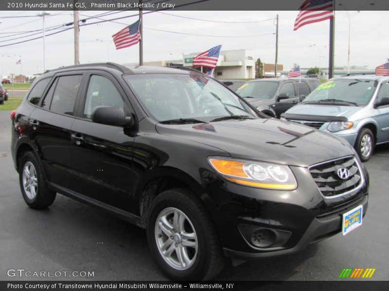 Phantom Black Metallic / Gray 2010 Hyundai Santa Fe GLS