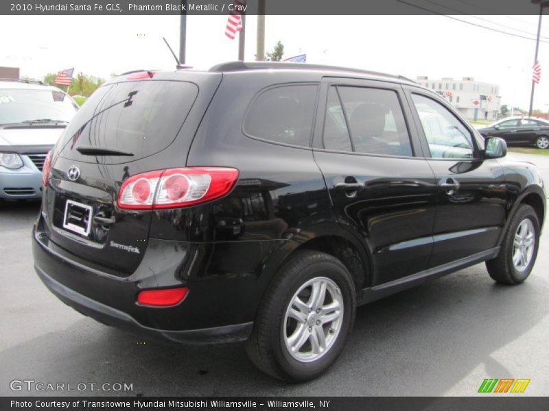 Phantom Black Metallic / Gray 2010 Hyundai Santa Fe GLS