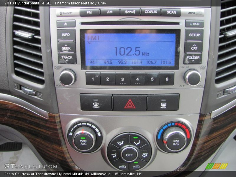 Phantom Black Metallic / Gray 2010 Hyundai Santa Fe GLS