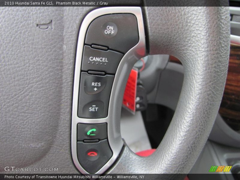 Phantom Black Metallic / Gray 2010 Hyundai Santa Fe GLS
