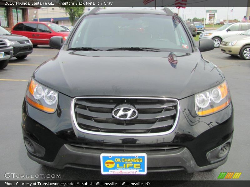 Phantom Black Metallic / Gray 2010 Hyundai Santa Fe GLS