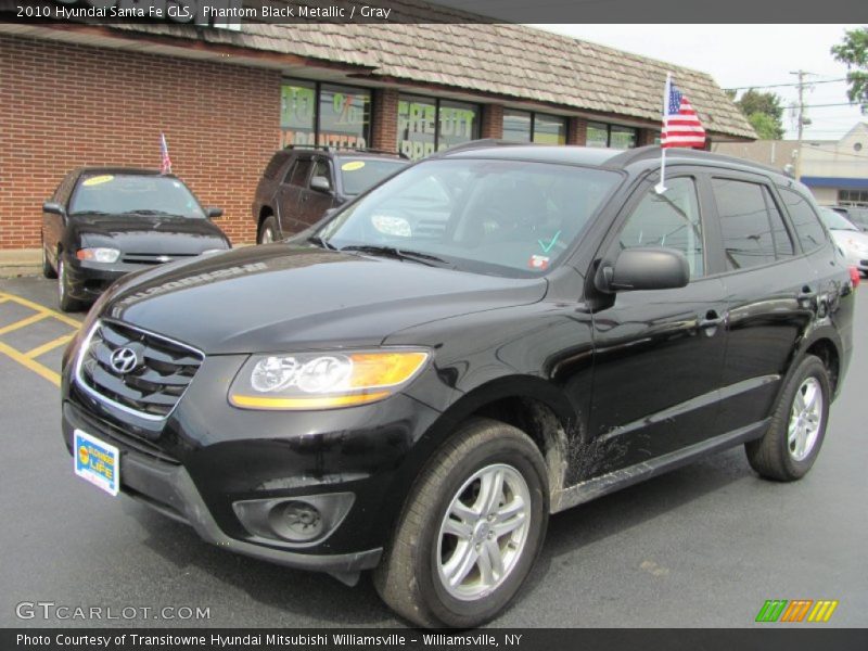 Phantom Black Metallic / Gray 2010 Hyundai Santa Fe GLS