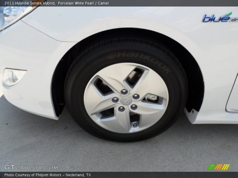 Porcelain White Pearl / Camel 2011 Hyundai Sonata Hybrid