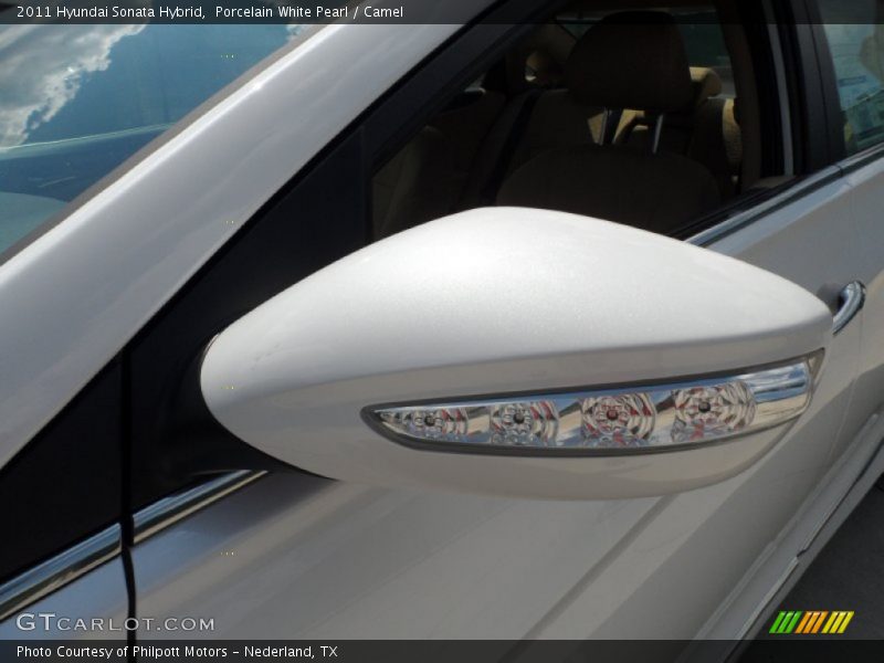Porcelain White Pearl / Camel 2011 Hyundai Sonata Hybrid
