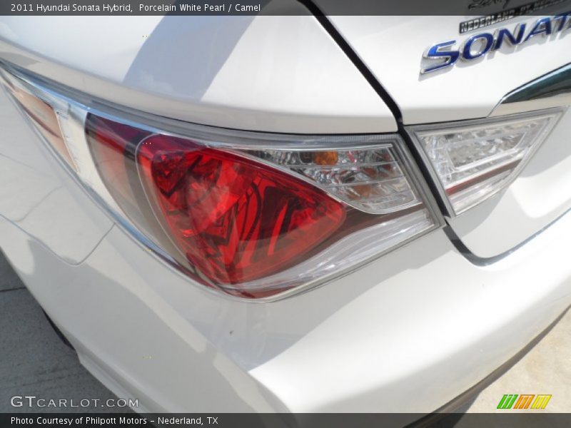 Porcelain White Pearl / Camel 2011 Hyundai Sonata Hybrid