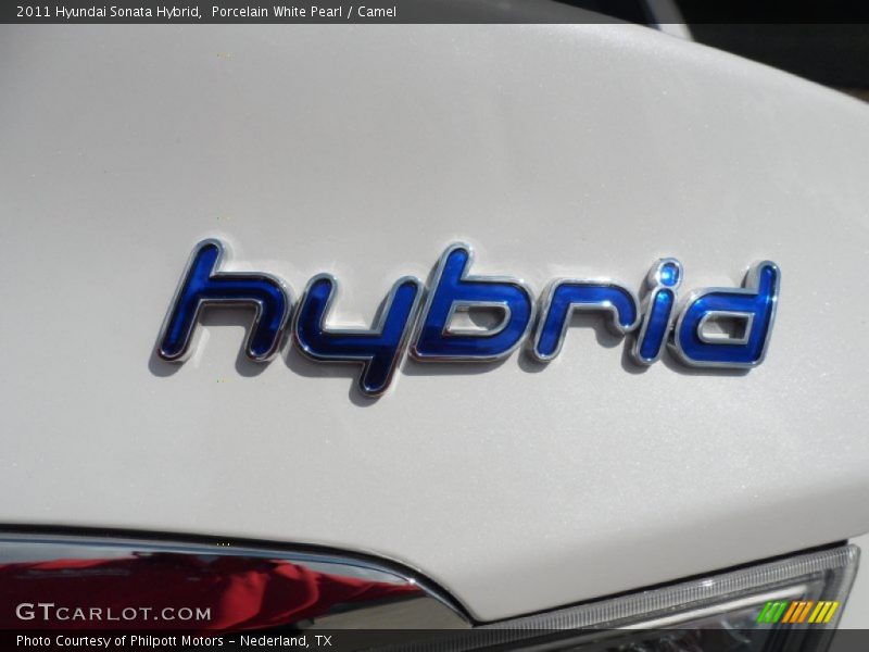 Porcelain White Pearl / Camel 2011 Hyundai Sonata Hybrid