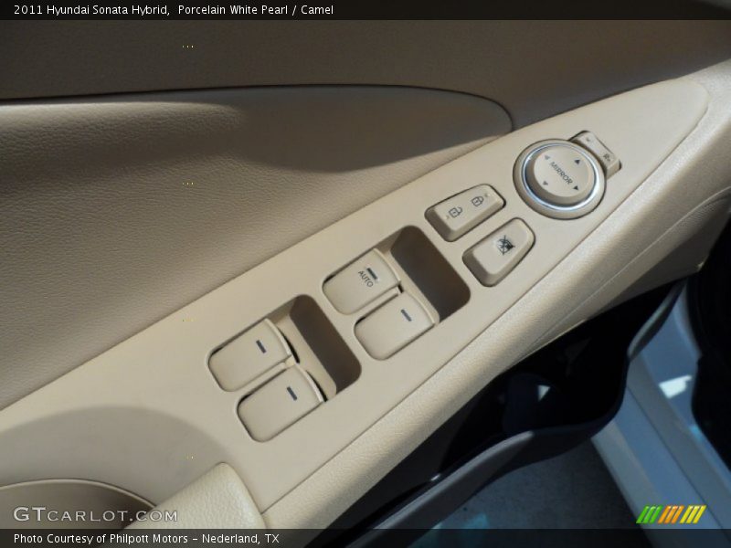 Porcelain White Pearl / Camel 2011 Hyundai Sonata Hybrid