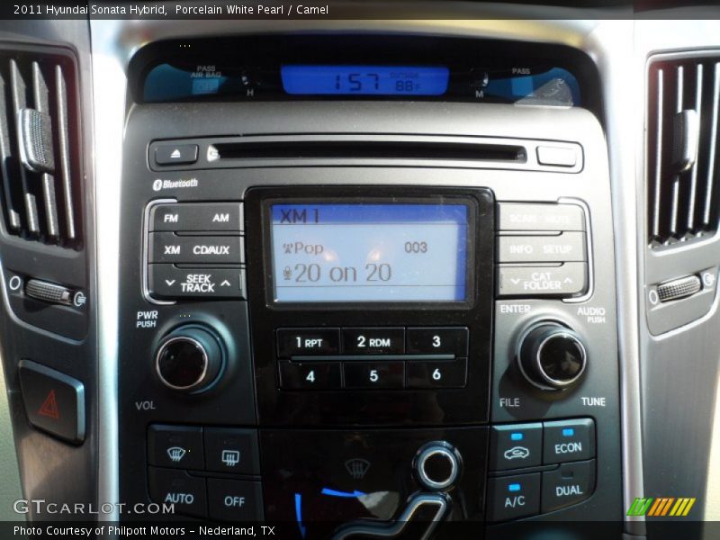 Porcelain White Pearl / Camel 2011 Hyundai Sonata Hybrid