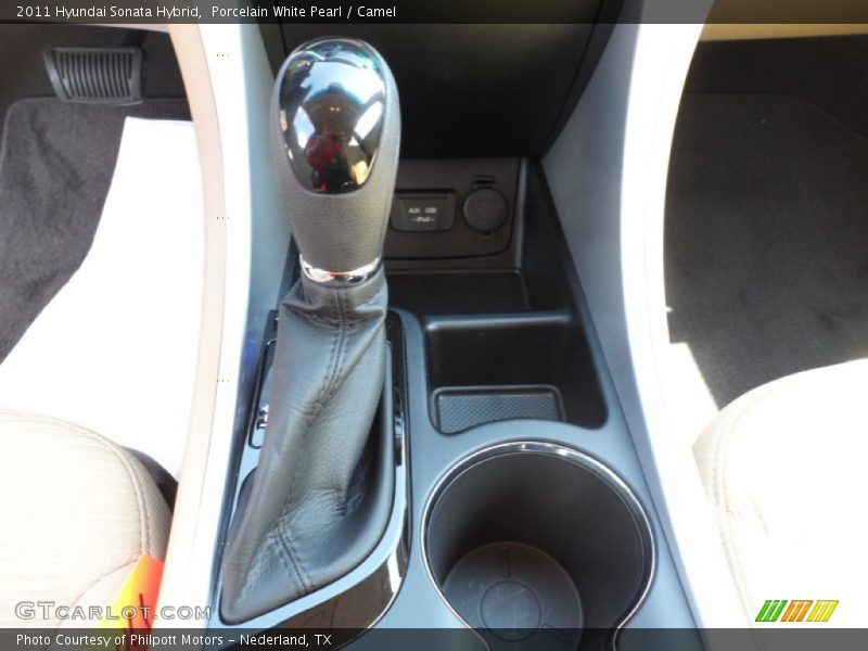 Porcelain White Pearl / Camel 2011 Hyundai Sonata Hybrid