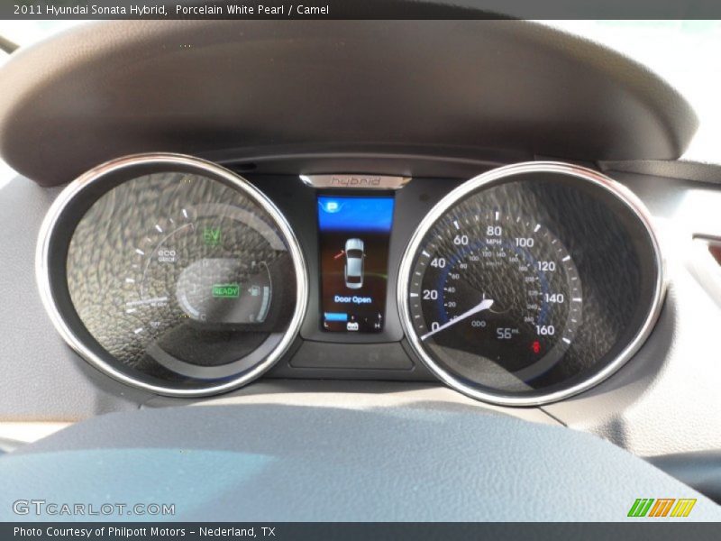 Porcelain White Pearl / Camel 2011 Hyundai Sonata Hybrid