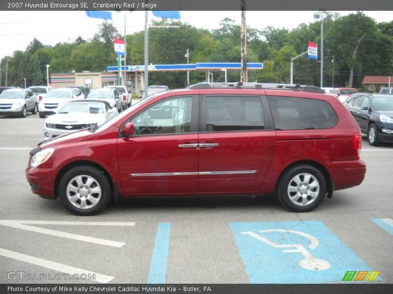 Cranberry Red / Beige 2007 Hyundai Entourage SE
