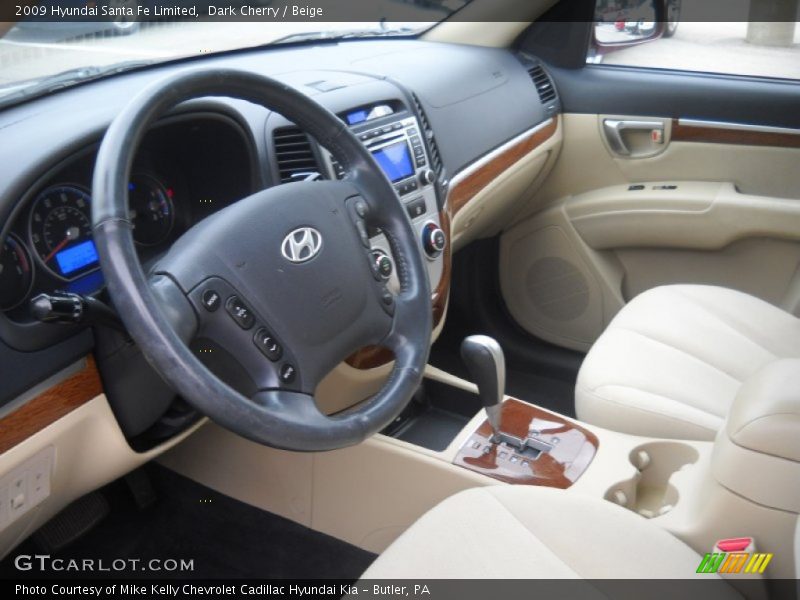 Dark Cherry / Beige 2009 Hyundai Santa Fe Limited