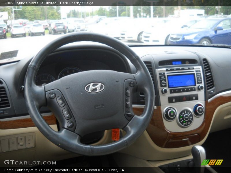 Dark Cherry / Beige 2009 Hyundai Santa Fe Limited
