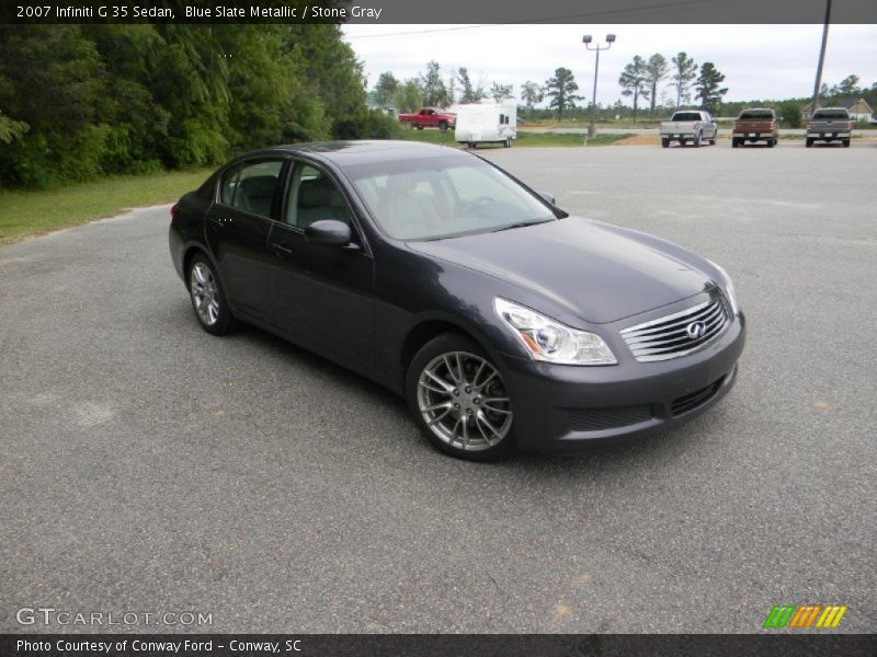 Blue Slate Metallic / Stone Gray 2007 Infiniti G 35 Sedan