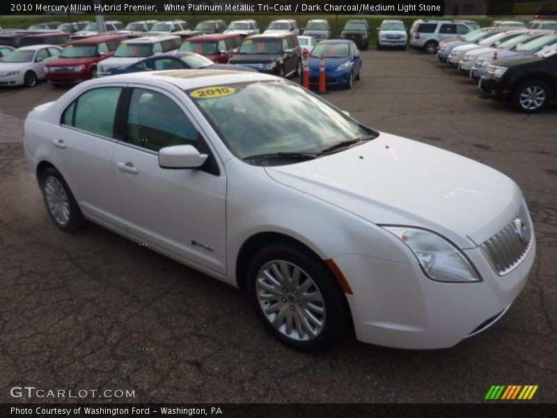 White Platinum Metallic Tri-Coat / Dark Charcoal/Medium Light Stone 2010 Mercury Milan Hybrid Premier