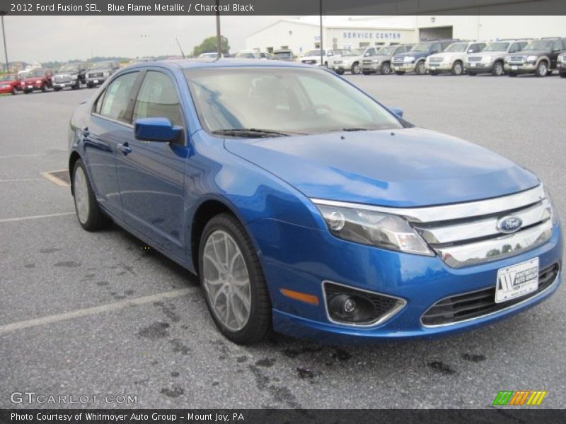 Blue Flame Metallic / Charcoal Black 2012 Ford Fusion SEL