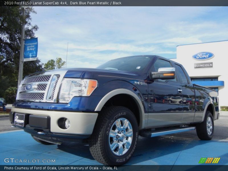 Dark Blue Pearl Metallic / Black 2010 Ford F150 Lariat SuperCab 4x4