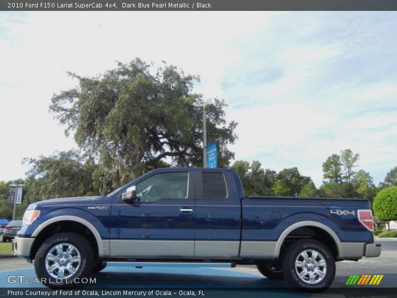 Dark Blue Pearl Metallic / Black 2010 Ford F150 Lariat SuperCab 4x4