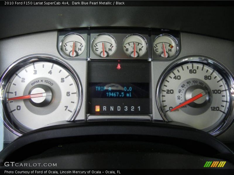 Dark Blue Pearl Metallic / Black 2010 Ford F150 Lariat SuperCab 4x4