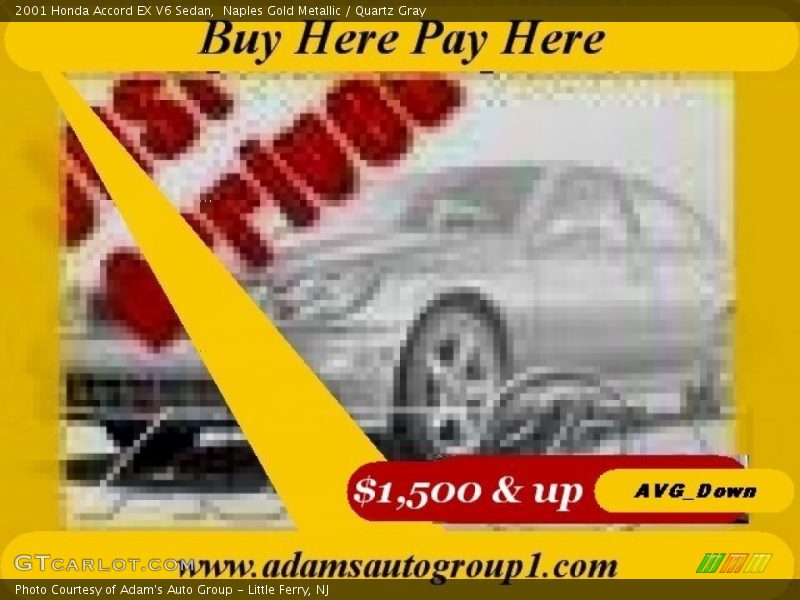 Naples Gold Metallic / Quartz Gray 2001 Honda Accord EX V6 Sedan