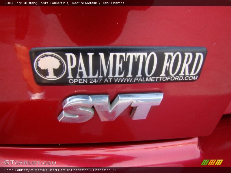 Redfire Metallic / Dark Charcoal 2004 Ford Mustang Cobra Convertible