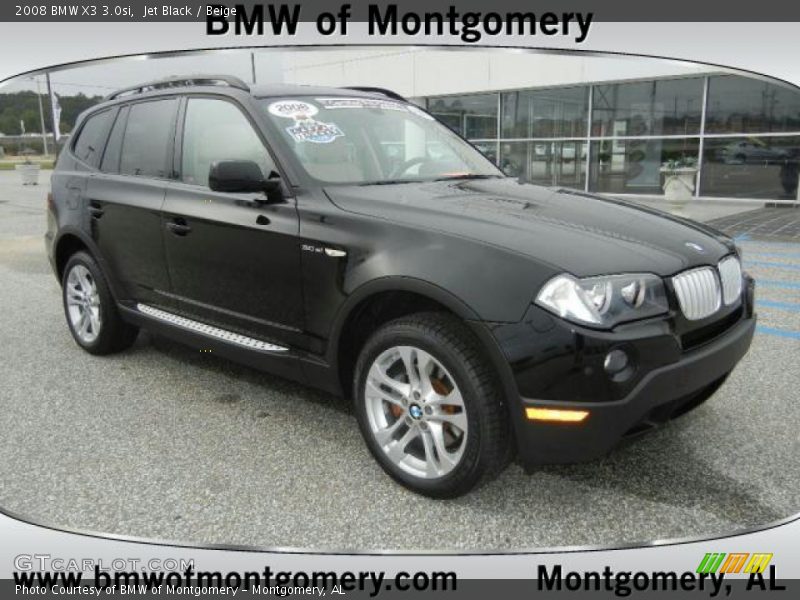 Jet Black / Beige 2008 BMW X3 3.0si