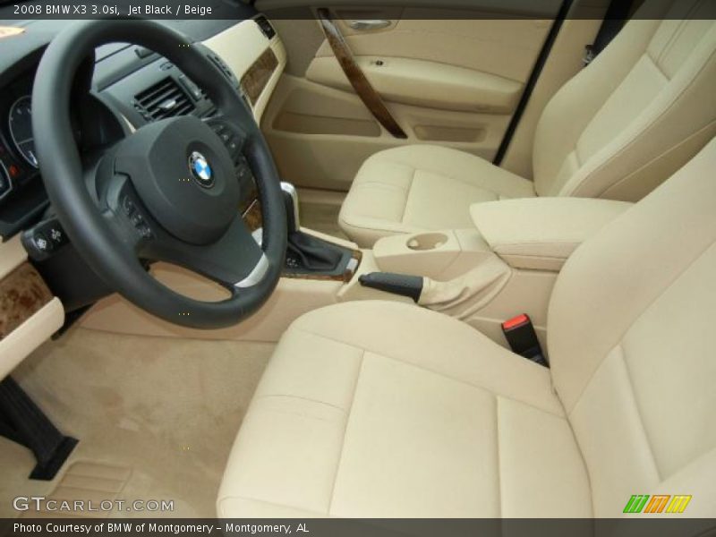 Jet Black / Beige 2008 BMW X3 3.0si