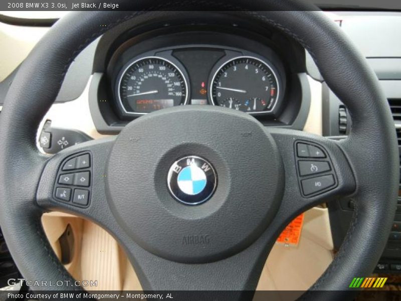 Jet Black / Beige 2008 BMW X3 3.0si