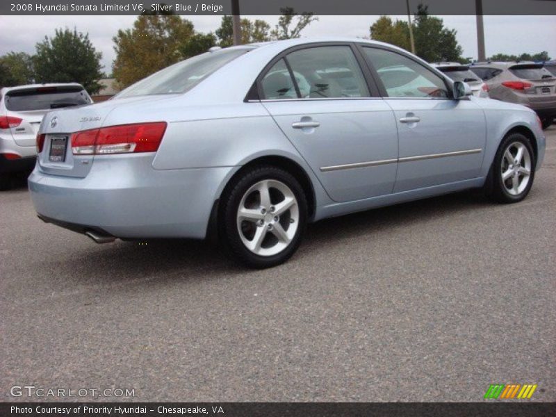 Silver Blue / Beige 2008 Hyundai Sonata Limited V6