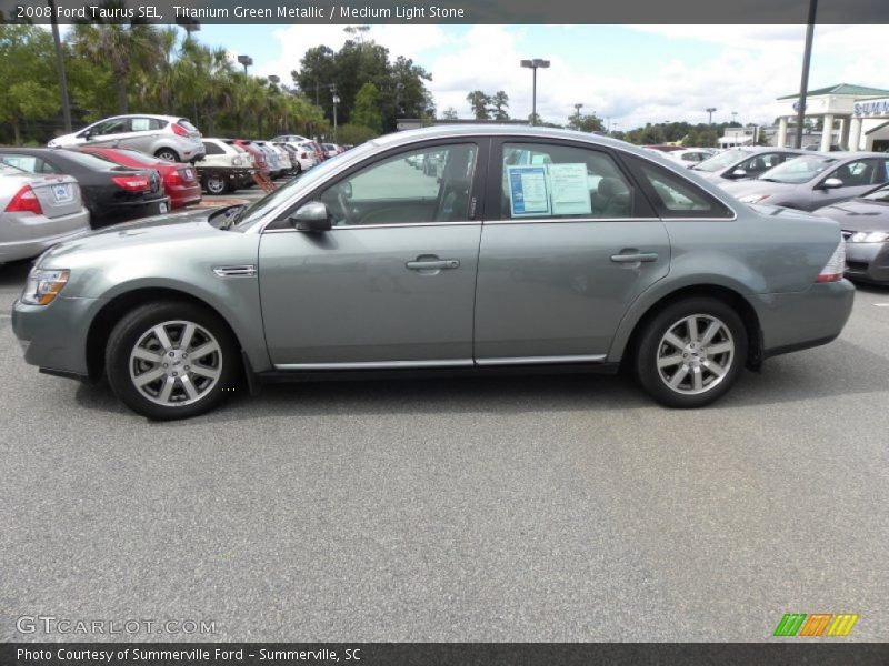 Titanium Green Metallic / Medium Light Stone 2008 Ford Taurus SEL