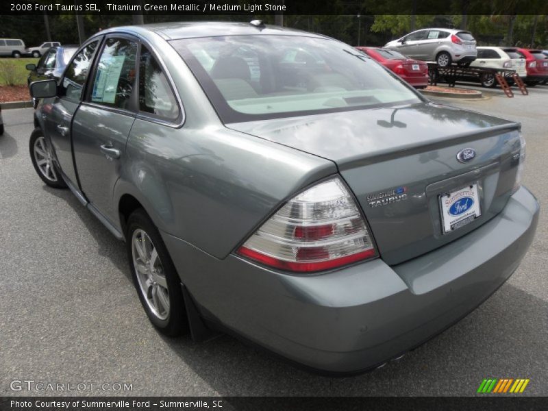 Titanium Green Metallic / Medium Light Stone 2008 Ford Taurus SEL
