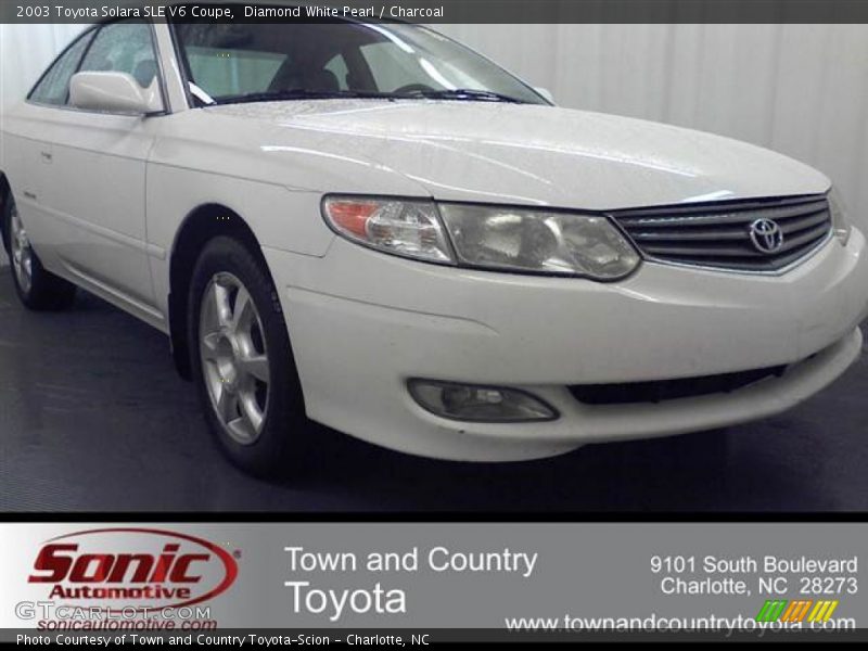 Diamond White Pearl / Charcoal 2003 Toyota Solara SLE V6 Coupe