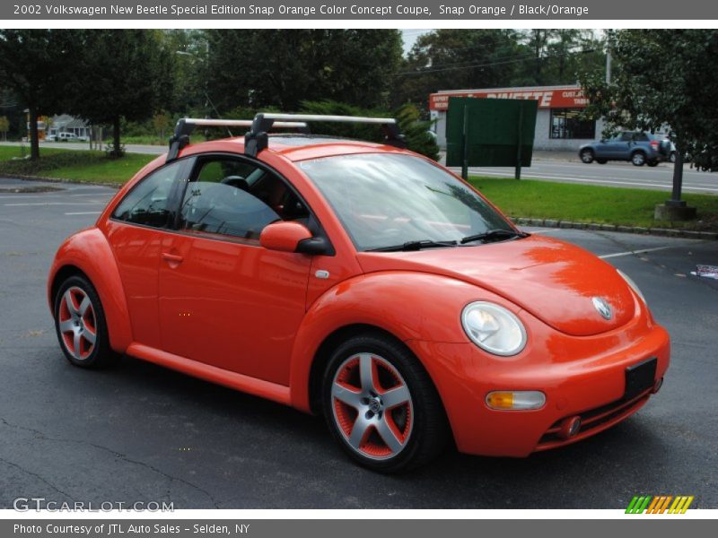 Front 3/4 View of 2002 New Beetle Special Edition Snap Orange Color Concept Coupe